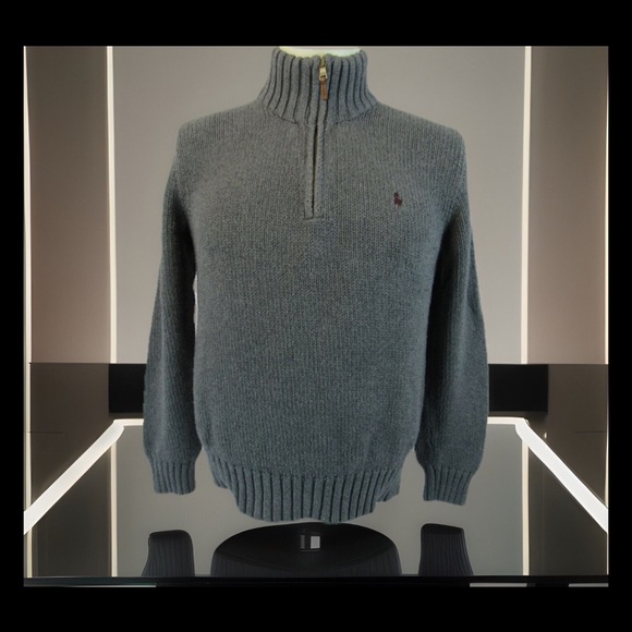 PoloRALPLAURENダークグレー スウェット SOLID PEACHED FLEECE CREW NECK PULLOVER– U.S. Polo Assn.